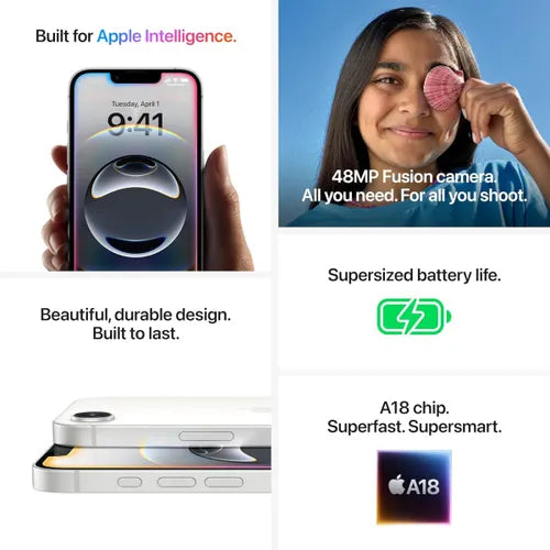 Apple iPhone 16e (Black/White).